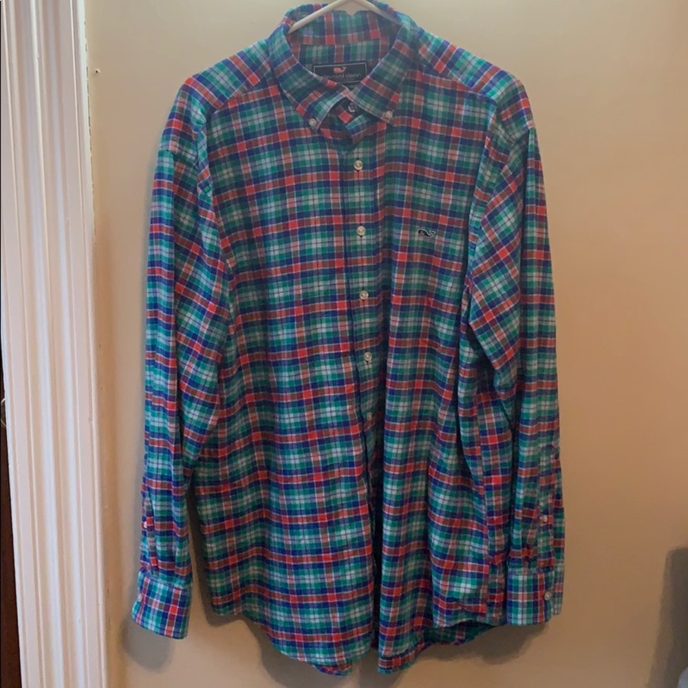 Vineyard Vines whale shirt flannel Men’s XL